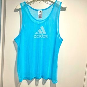 New ADIDAS Turquoise Mesh Tank Top L